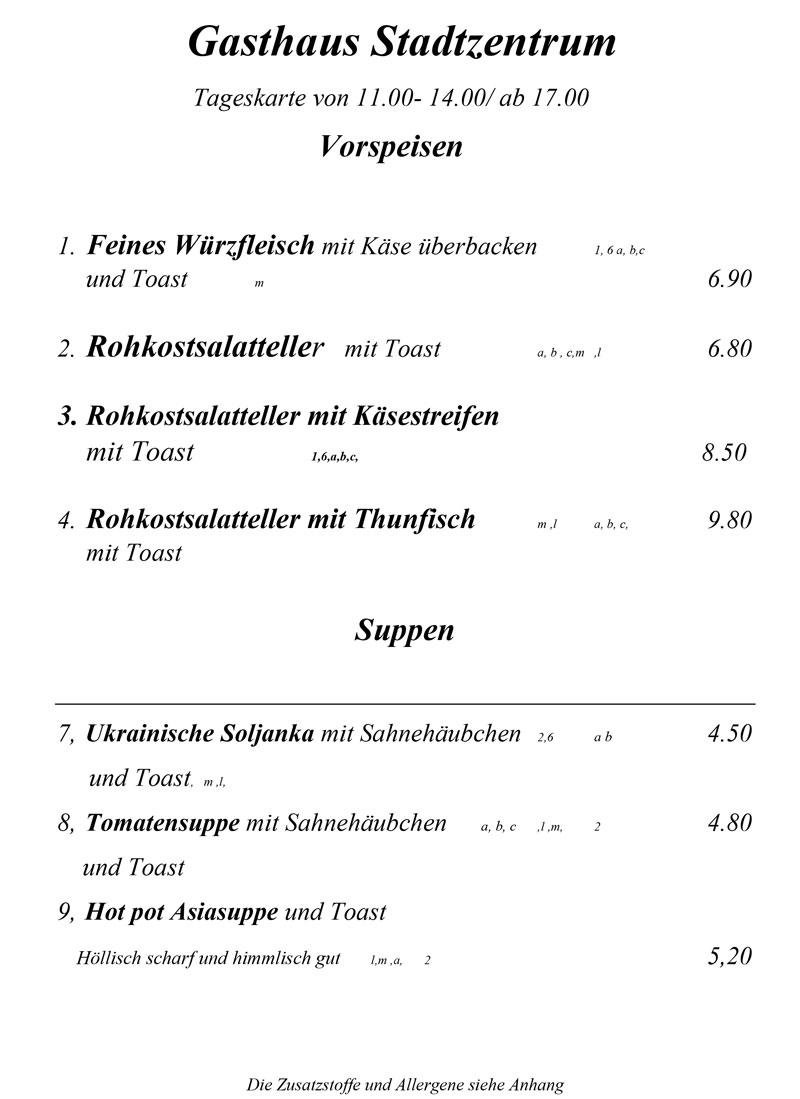 Vorspeisen